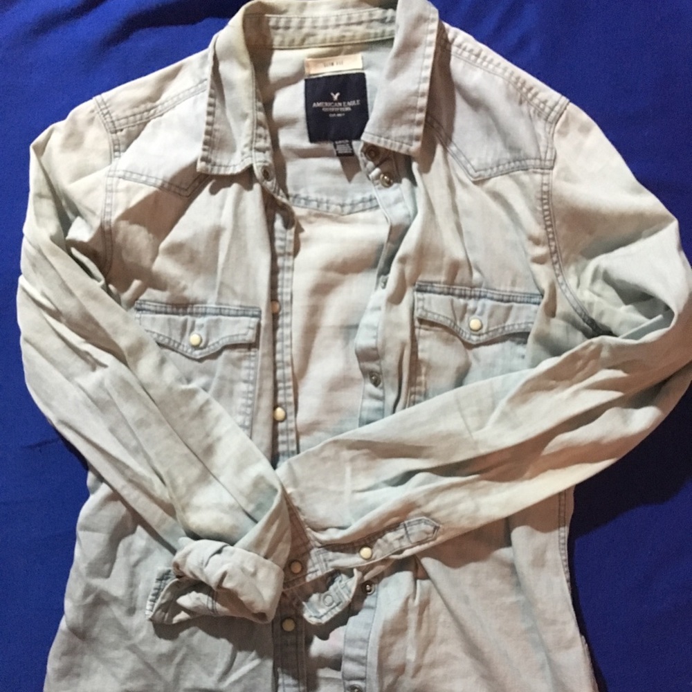 Denim button down